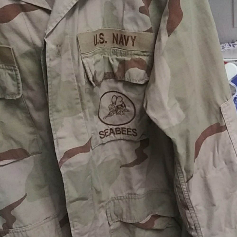 Authentic US Navy Seabees khaki combat jacket